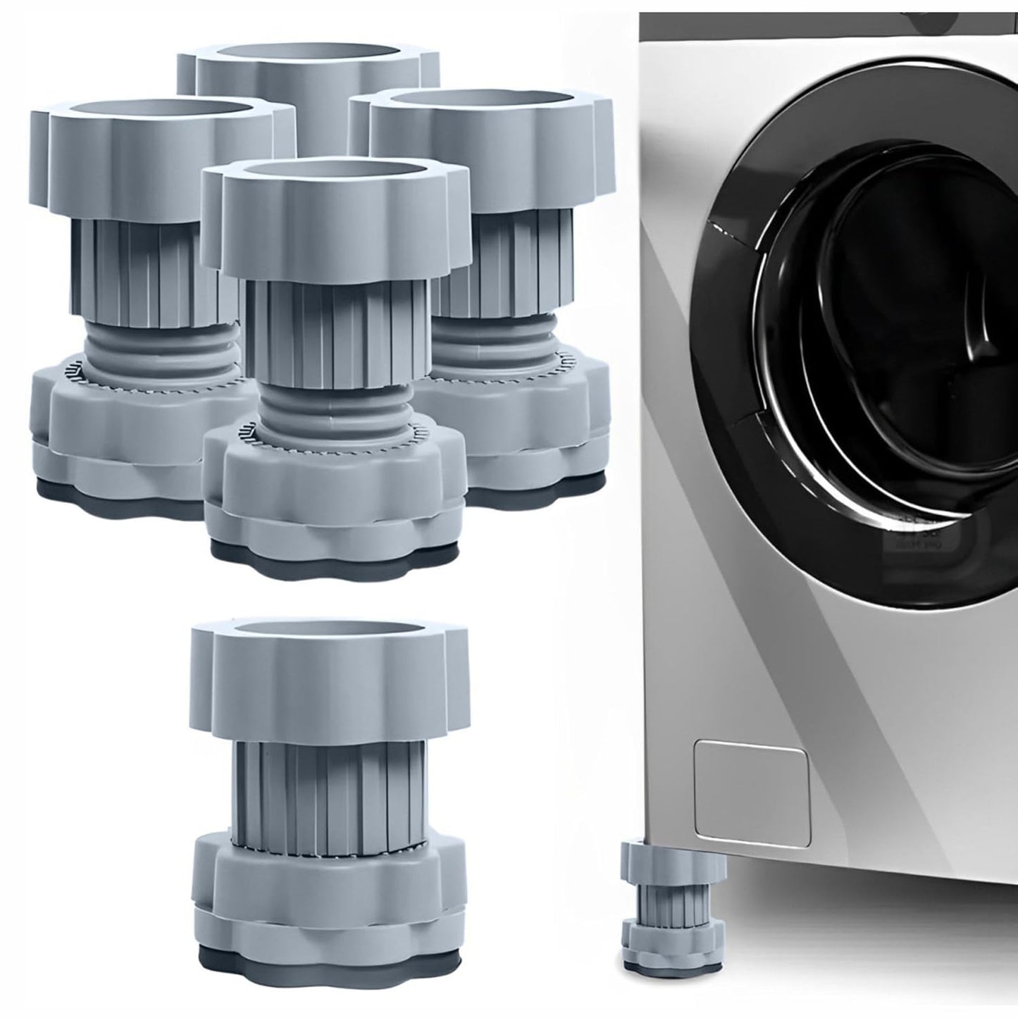 Washing Machine Vibration Pads, Floor Trays, Refrigerator Stand (4 Pcs Set)