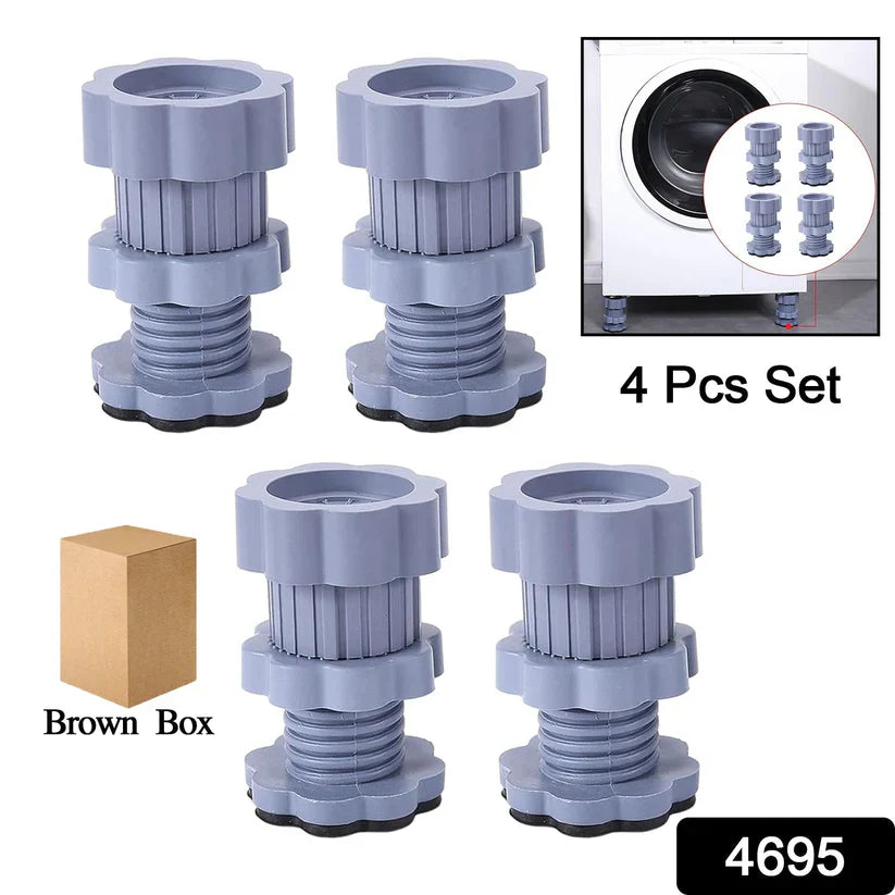 Washing Machine Vibration Pads, Floor Trays, Refrigerator Stand (4 Pcs Set)