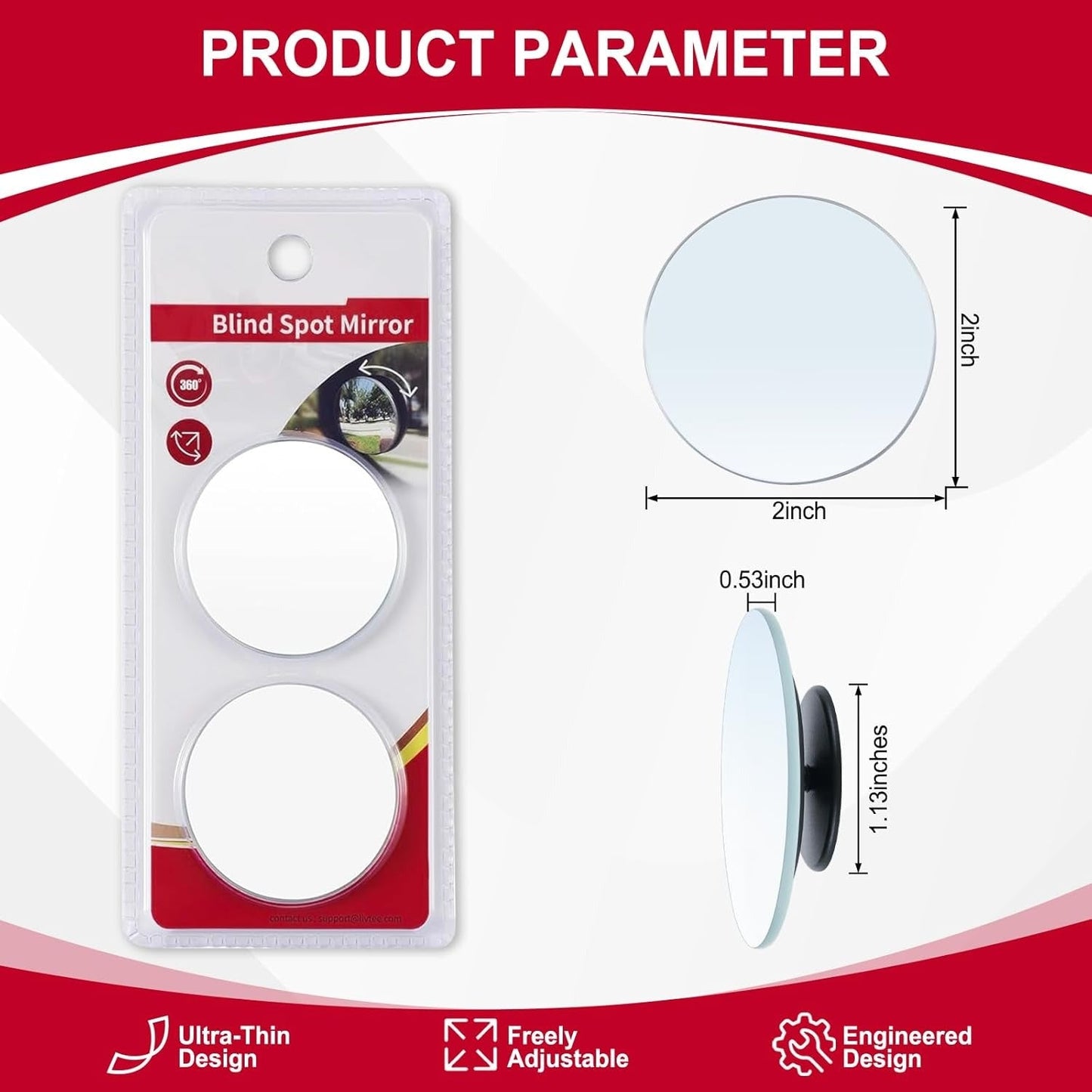 360° Wide View Blind Spot Mirror